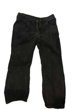 Rustler Straight Fit Black Jeans Mens 30x27